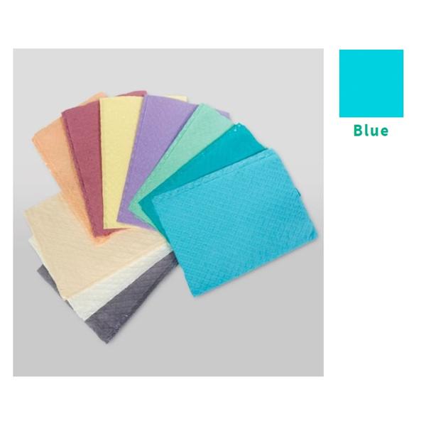 Bib Towel TIDI Ultimate Diamond 13 in x 18 in Blue 3 Ply Tissue / Poly 500/Ca